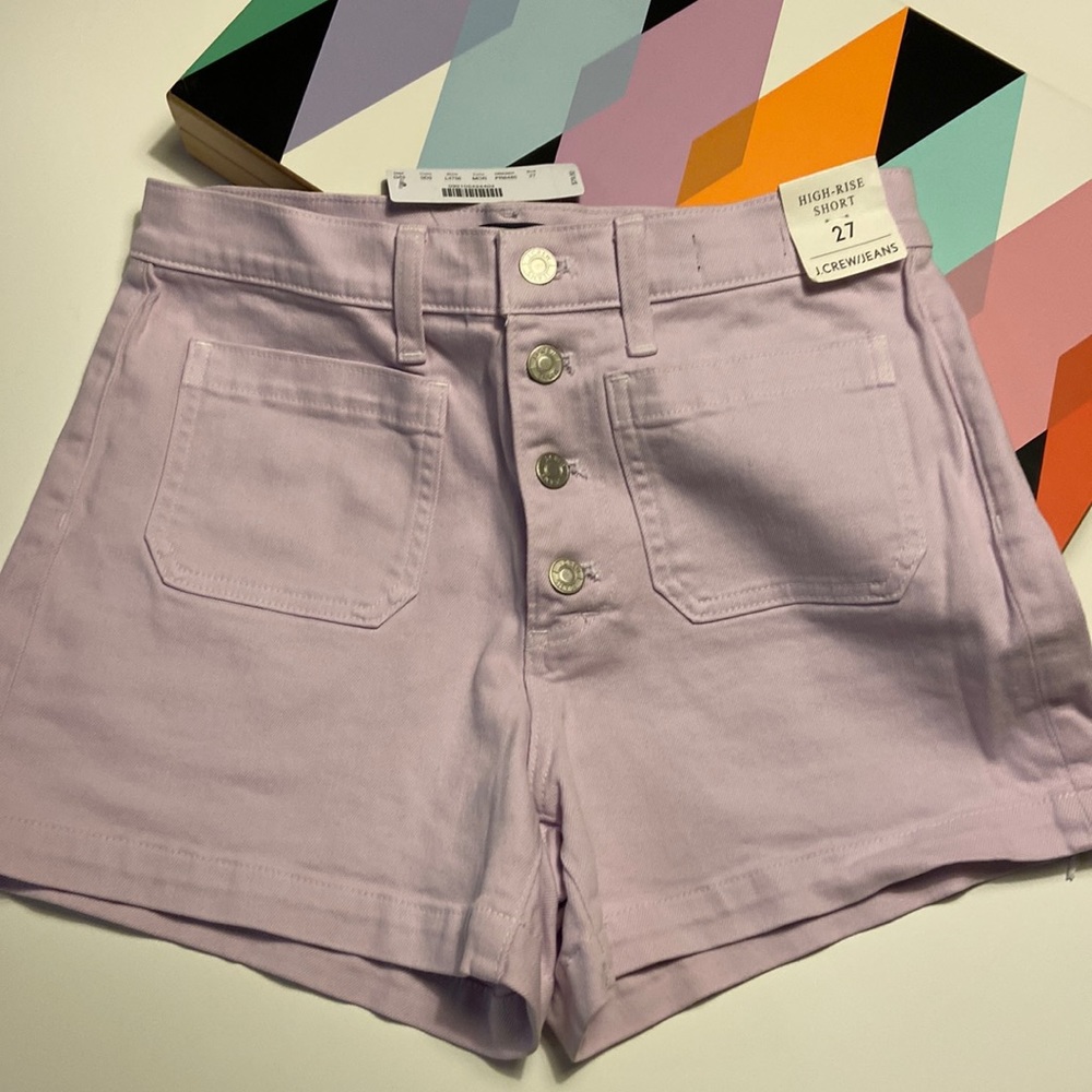 J. Crew Lavender High-Rise Shorts